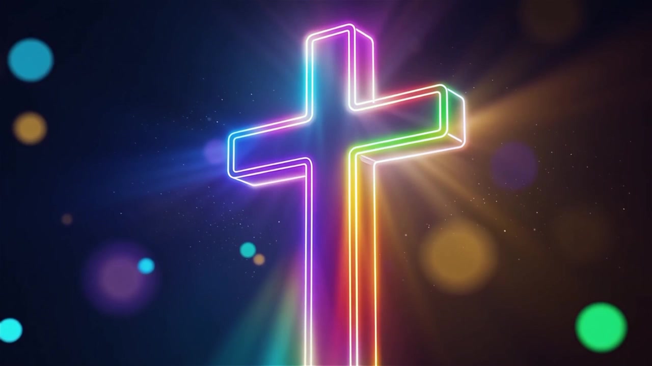 Christian Cross Heavenly Light Worship Background