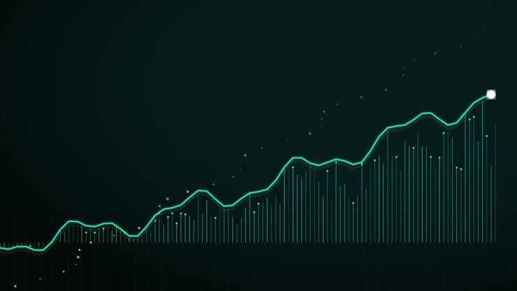 Animated Financial Line Graph Showing Upward Growth Trend