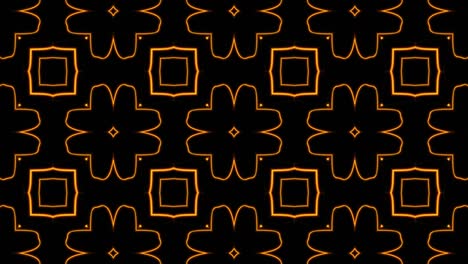 fondo de patrón sin costuras geométrico naranja abstracto. rayas abstractas bucle de caleidoscopio. rápido psicodélico colorido kaleidoscopio vj fondo. discoteca fondo de movimiento abstracto. efecto caleidoscope