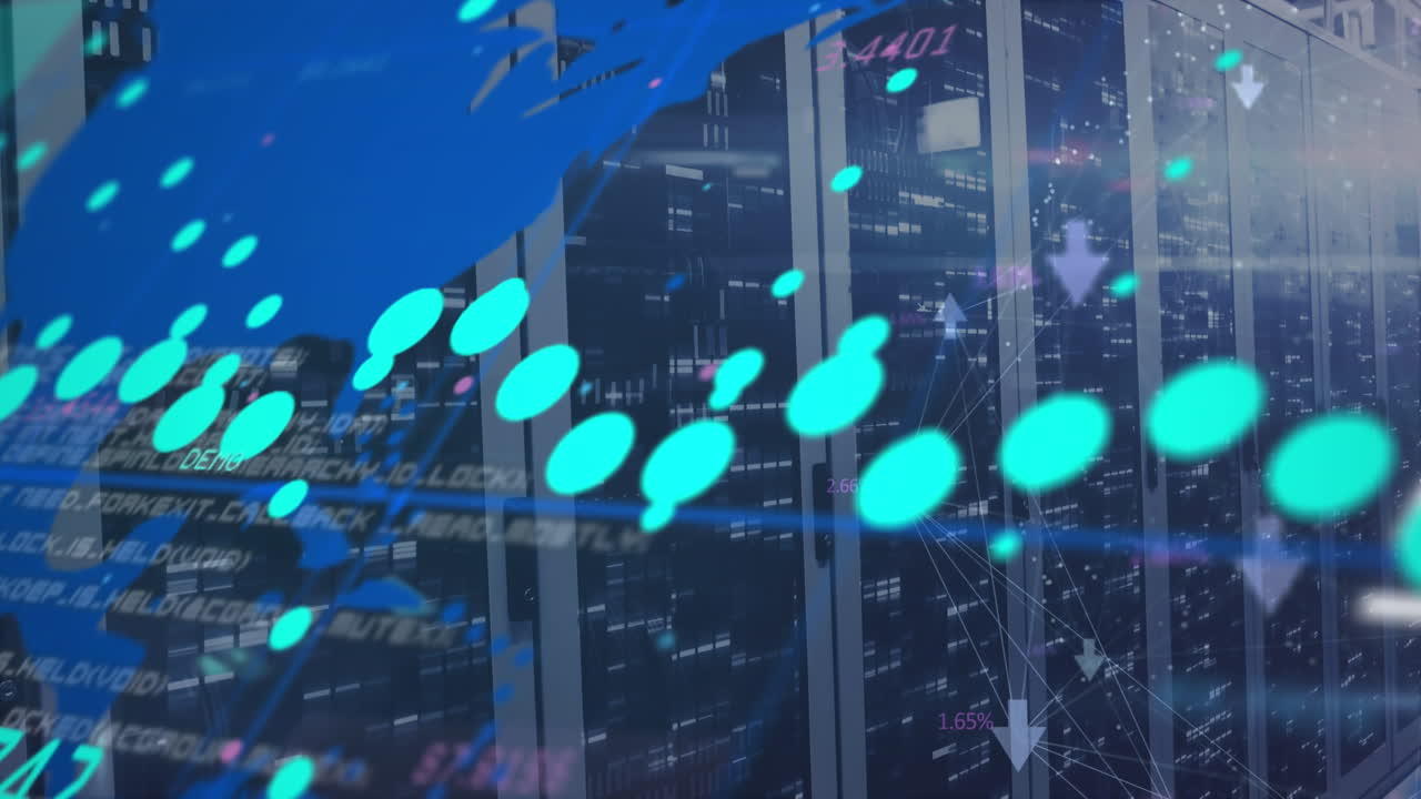 Animation of data processing over computer servers