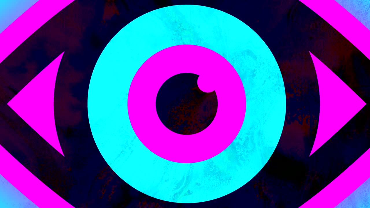 ojo fluorescente brillante hipnotizante aparece dentro de uno grande