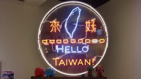 hello taiwan neon illuminated circle glowing signage