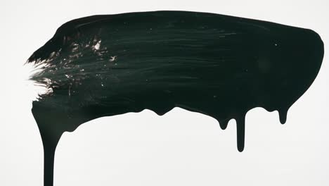 abstract black paint drip on white background