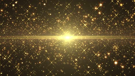 las estrellas doradas brillantes de 4k. fondo en bucle