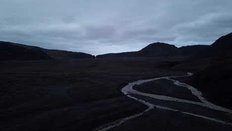 icelandic lava fields aerial by drone