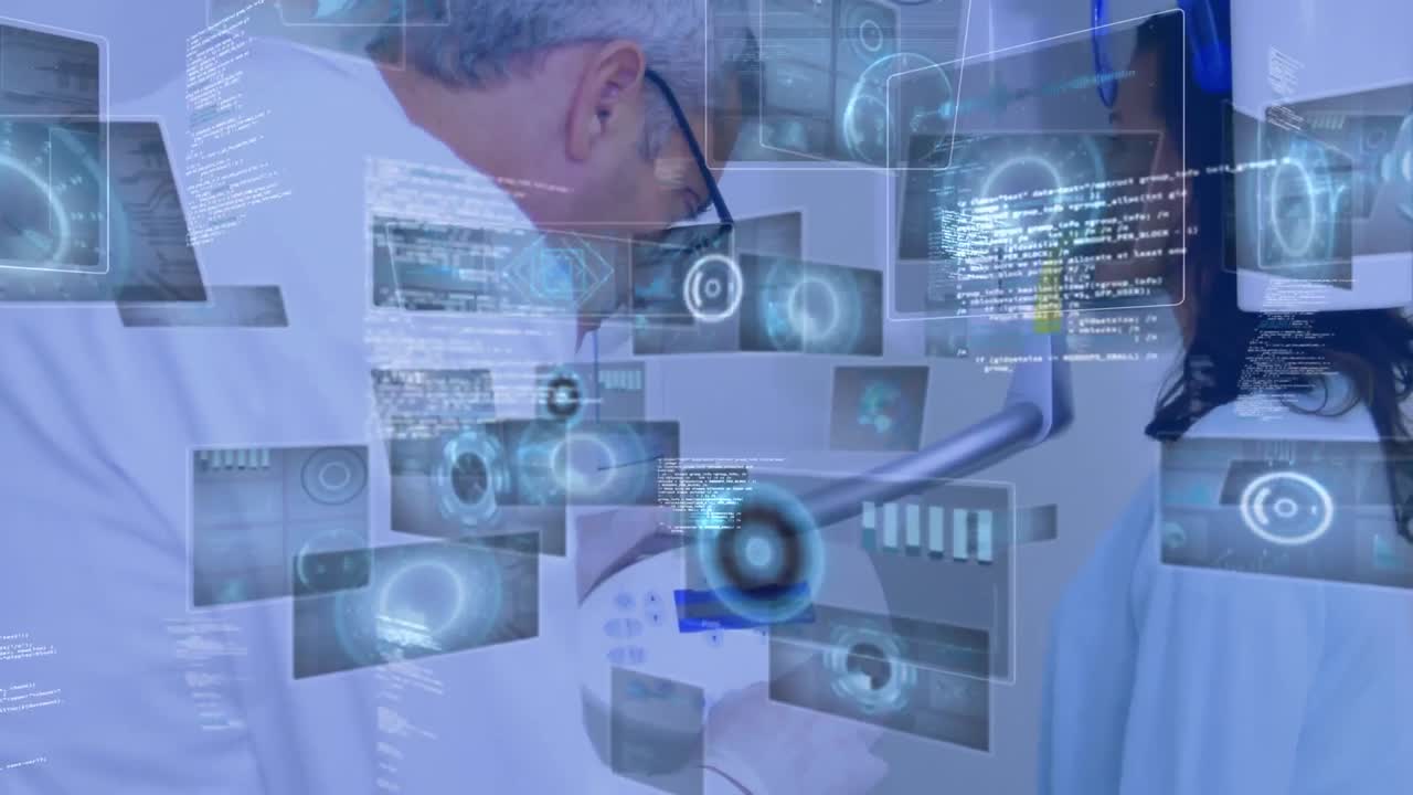 animación del procesamiento de datos sobre el personal médico