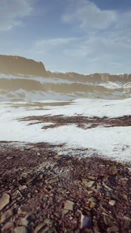 snow-covered mountains in winter