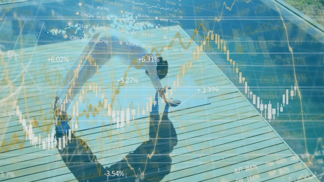 백인 여성의 스트레칭에 대한 그래프와 데이터의 애니메이션