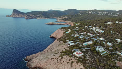 luxury villas and resort overlooking the sea in ibiza, spain