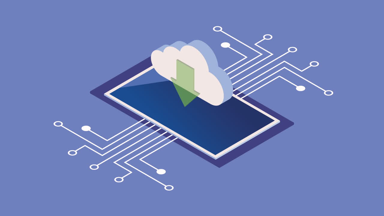 isometric smartphone device tech animation