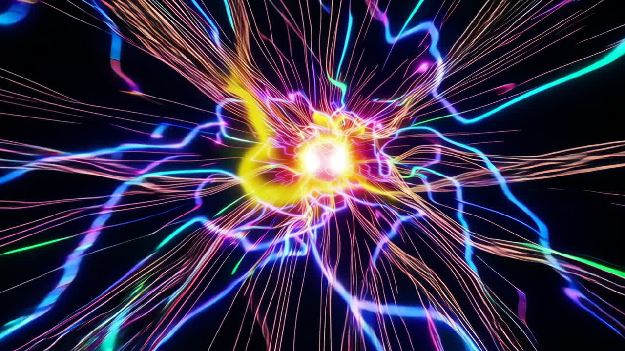 Vibrant Abstract Neon Light Burst