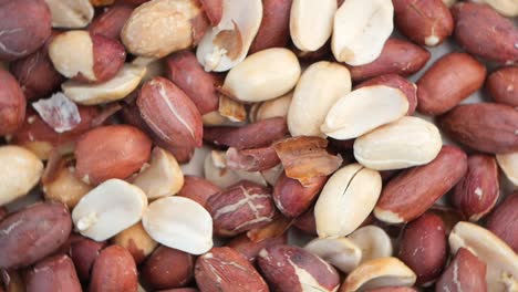 close-up of mixed shelled peanuts