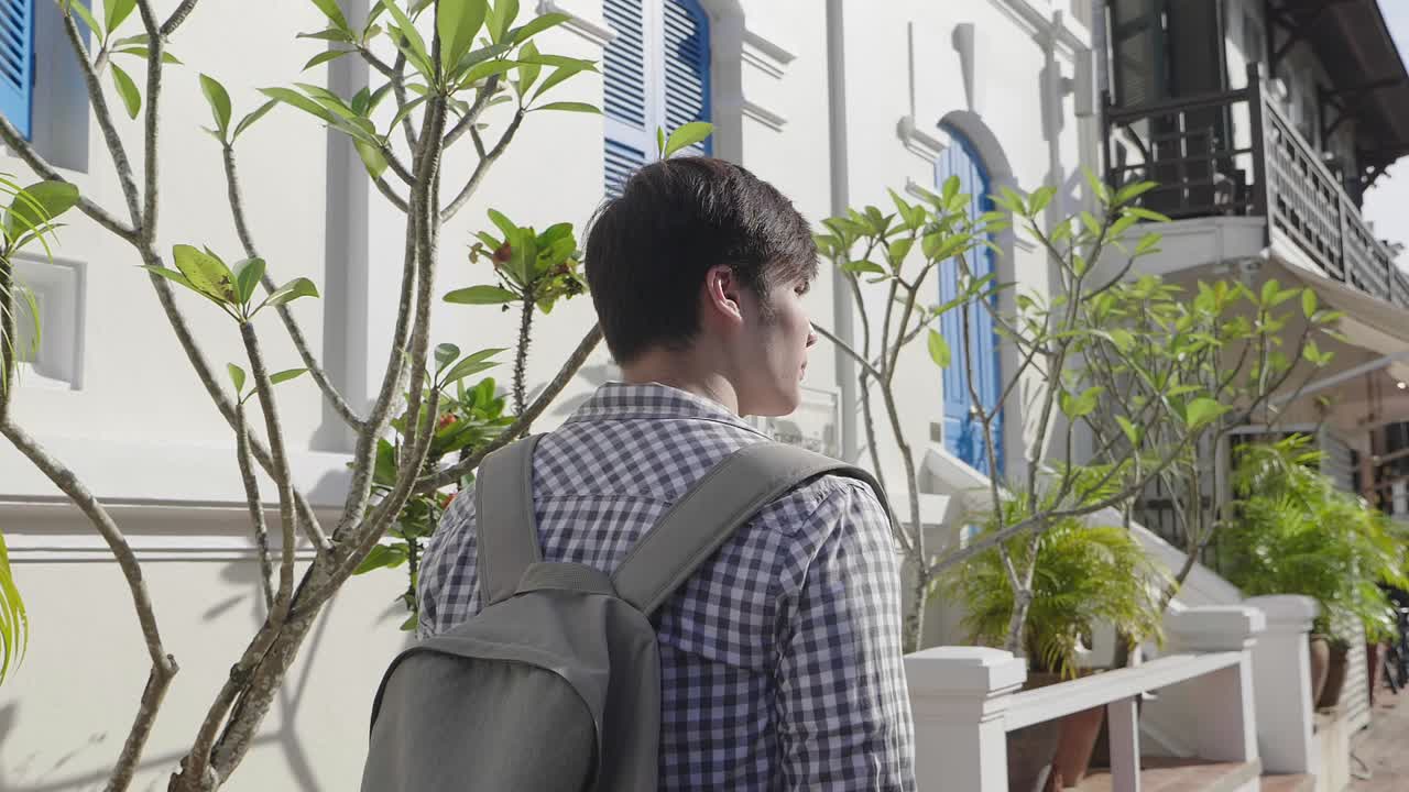 Tourist Walking in a Historic City