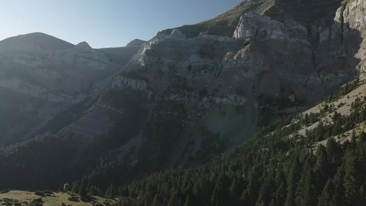 vista aérea del paisaje forestal montañoso