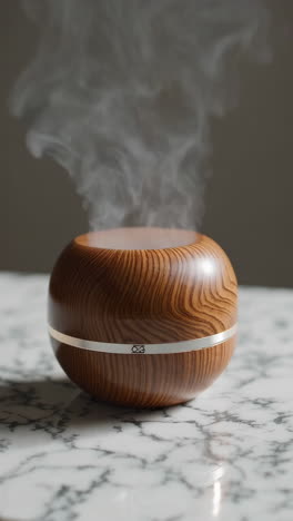 wooden essential oil diffuser with steam