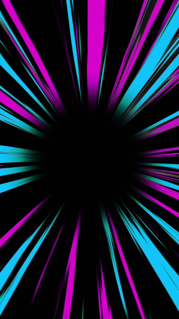 Dynamic Blue and Magenta Speed Lines Radiating from Center