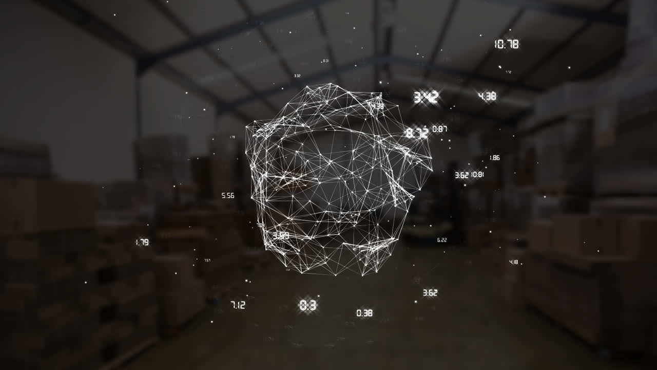 цифровой глобус с данными на складе фона