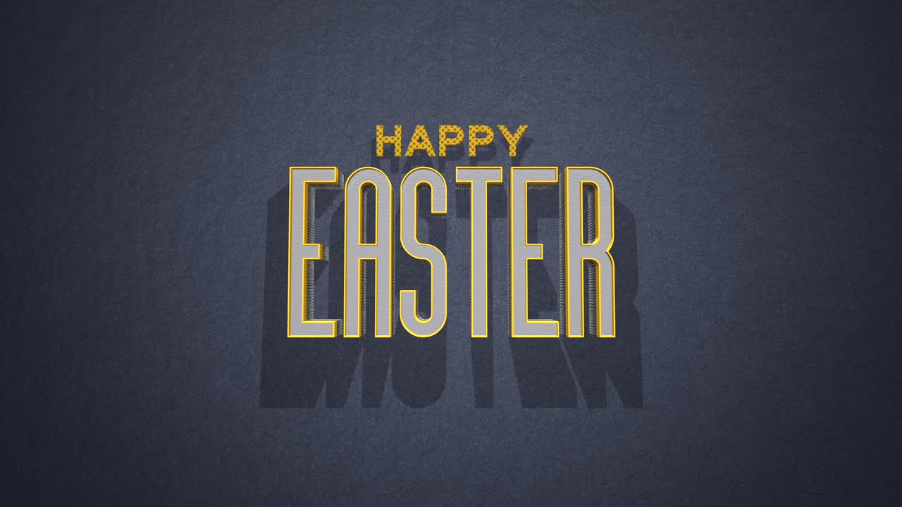 Testo Buona Pasqua retrò su texture vintage blu in stile anni '80.