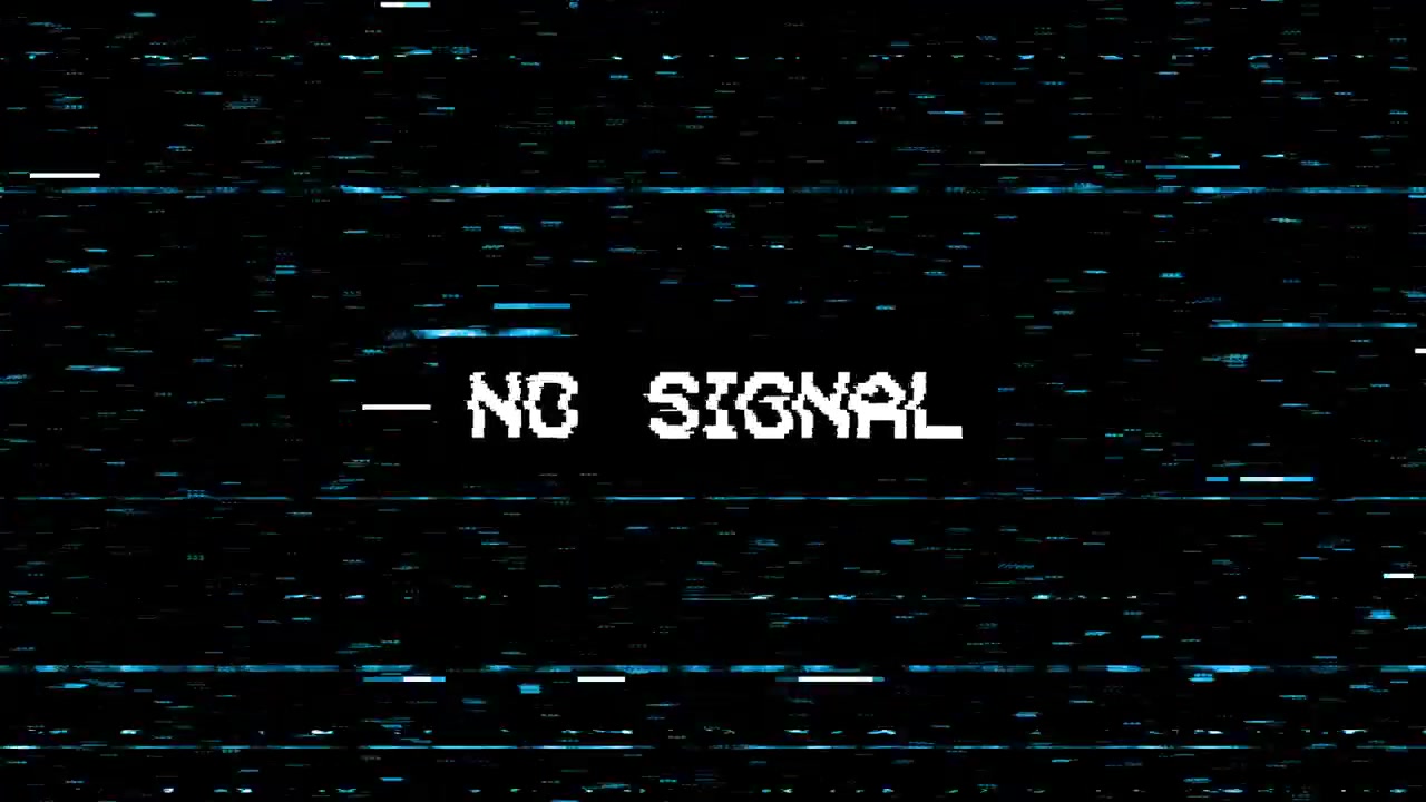 No Signal Screen with Digital TV Static and Glitch Effect
