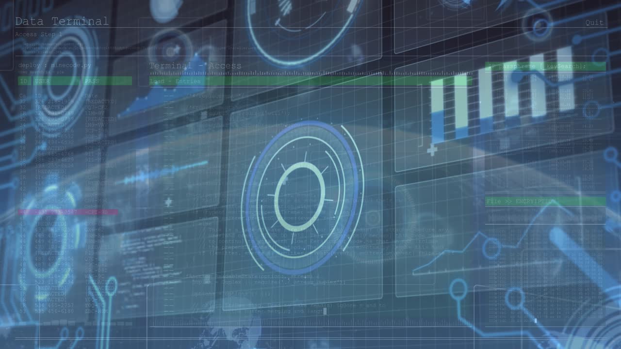 Animation of data processing over globe