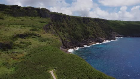 orbit shot of a coastline at tinian, northern mariana islands