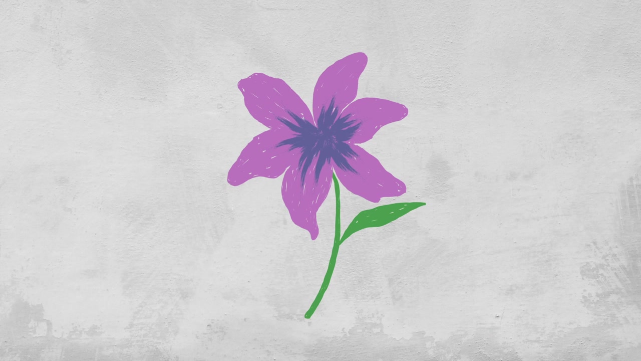 Samling av håndtegnede blomsterillustrasjoner på teksturert bakgrunn