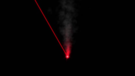 red laser beam on dark background. 4k animation.