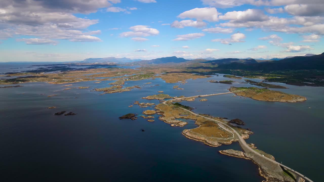 대서양 도로 항공 영상 노르웨이