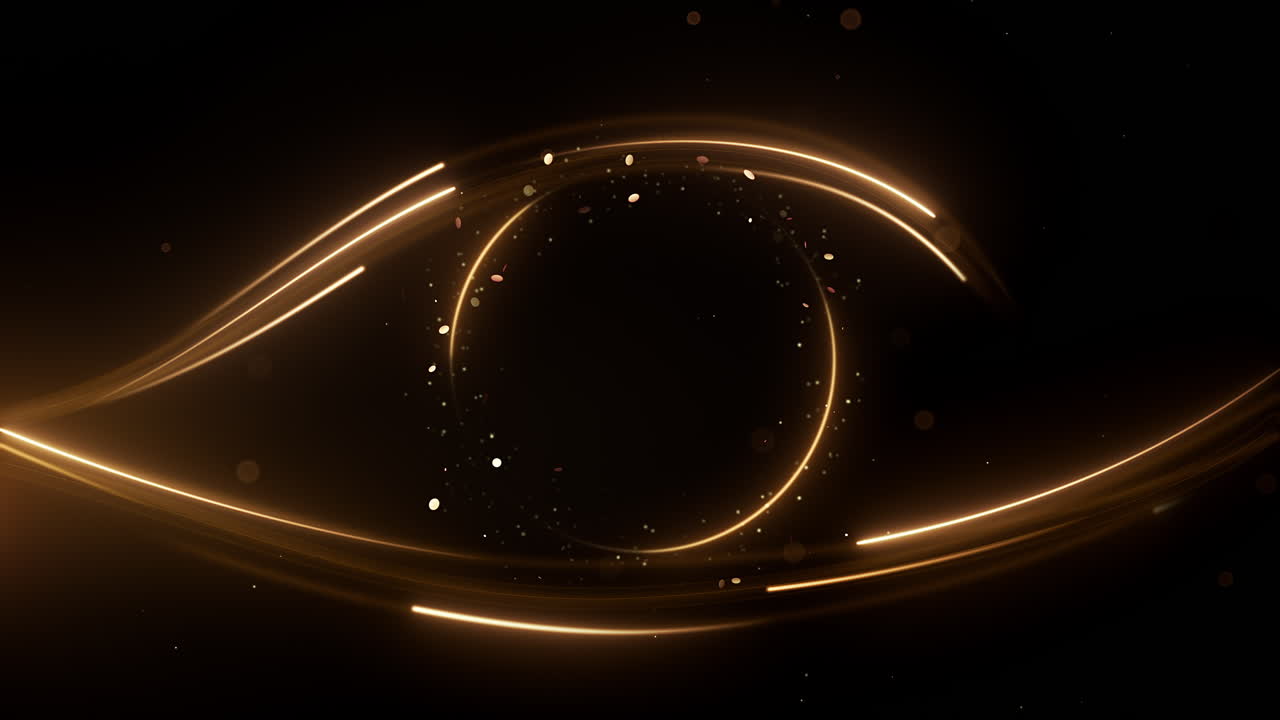 An illuminated eye concept with glowing lines and vibrant particles ...