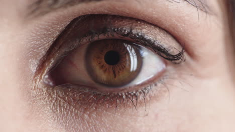 Nahaufnahme-Porträt-Frau-Auge-Blinzelt-Schöne-Menschliche-Iris-Detail-Natürliche-Schönheit-Optische-Gesundheit