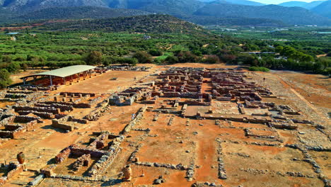 megaron des königs is historical site in crete island, greece, aerial view