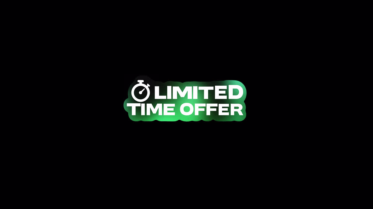 Animação de Selo de Oferta por Tempo Limitado Verde Brilhante