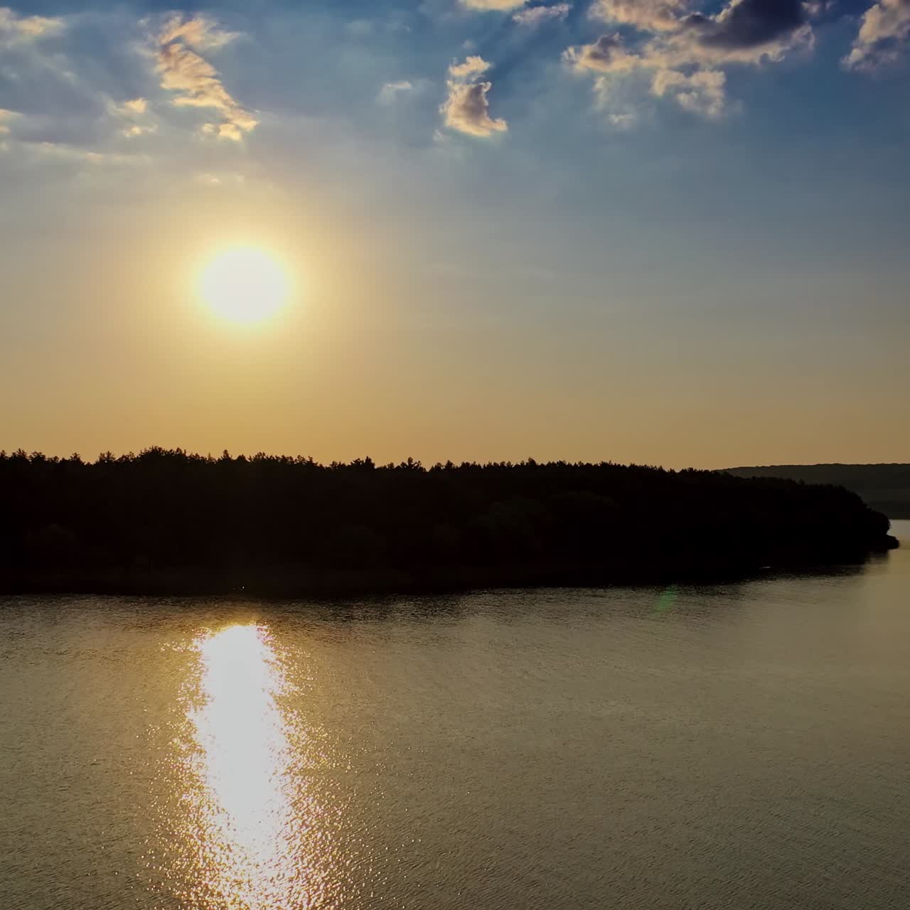 Natural dawn composition over lake