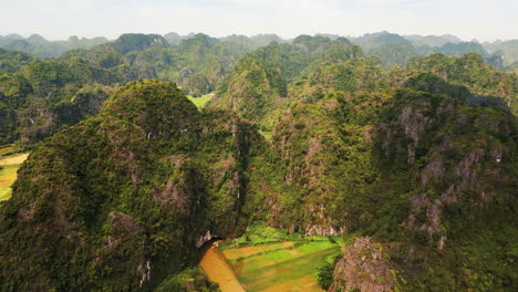 passing over sunny fields and mountains in ninh bình