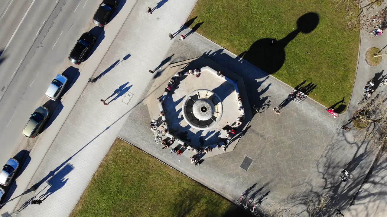 English Garden Munich Afternoon Februrary 2019 from Above 4k
