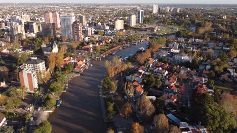 cityscape of tigre in buenos aires around small water streams