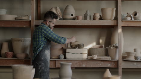 pottery artist in a workshop