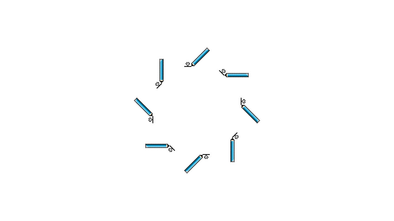 Pixel Art Pencil Spinning Circle Animated Overlay Transparent 30fps (2)