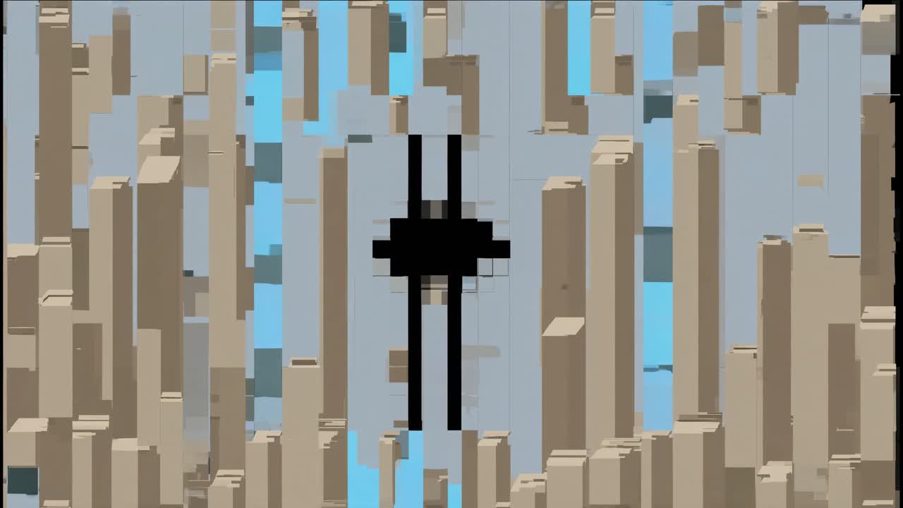 Abstract Pixelated Cityscape