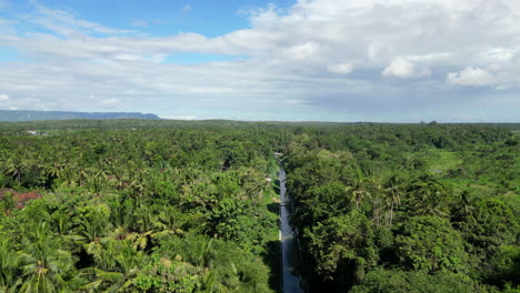 rise above yogyakarta jungle and canal in indonesia