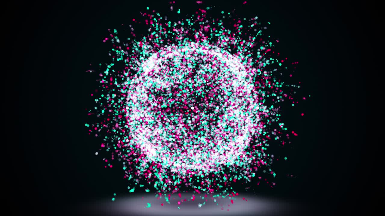 rendering 3d, esfera abstracta generada por computadora de partículas doradas brillantes sobre un fondo negro