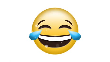 검은 바탕에 움직이는  ⁇  반점 위에 행복한 이모지 아이콘의 애니메이션