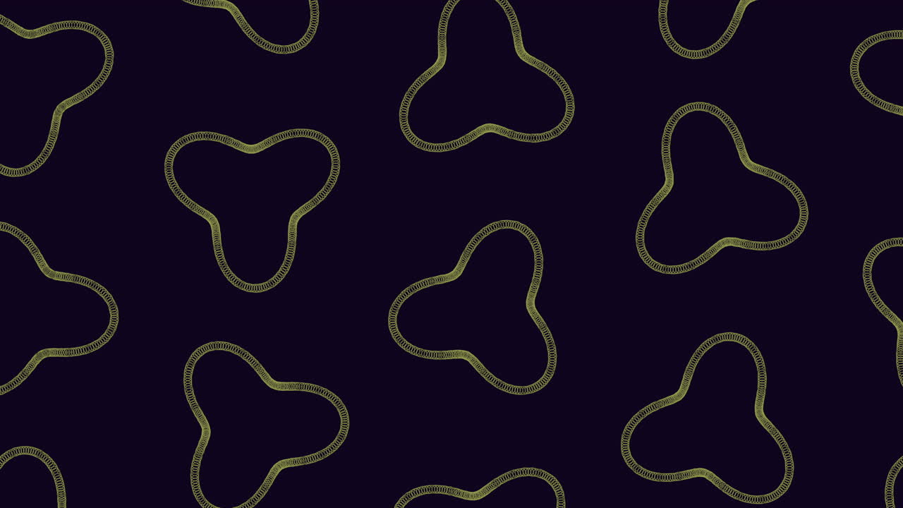 A flowing pattern of thin, curved black and yellow lines on a dark backdrop creates a visually striking design with organic, interconnected shapes that contrast elegantly against the background