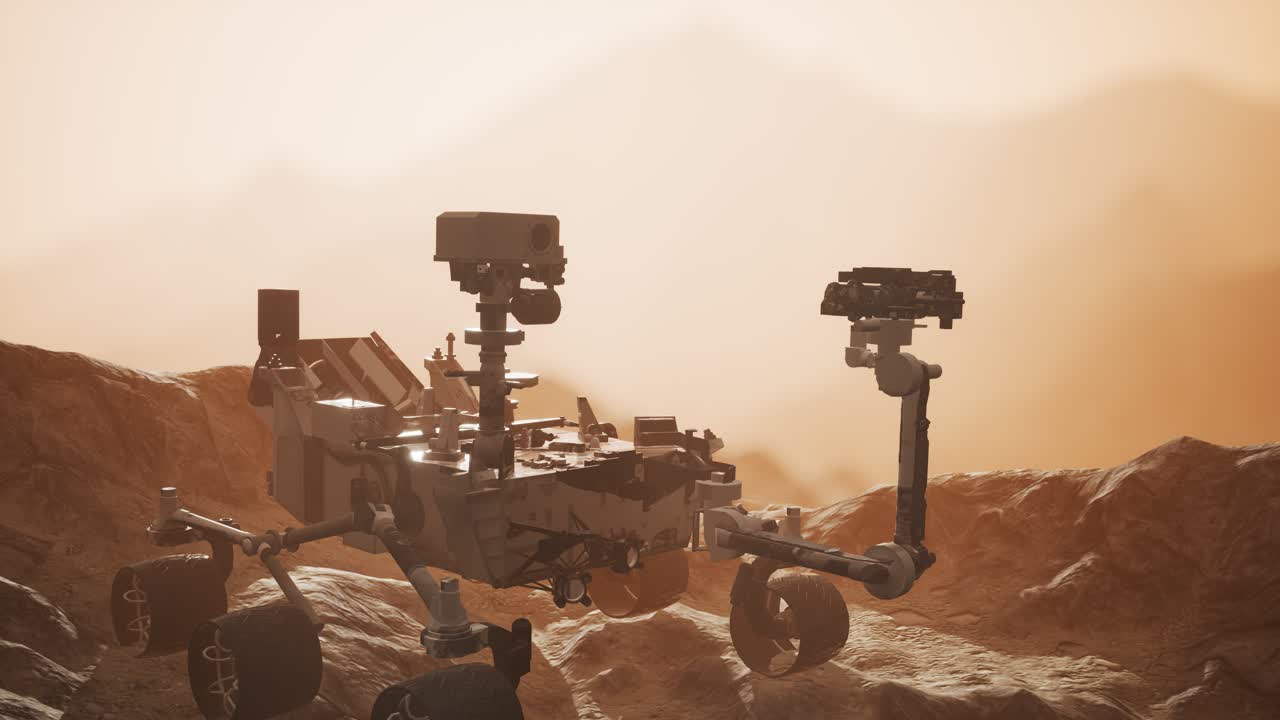 Curiosity Mars Rover exploring the surface of red planet