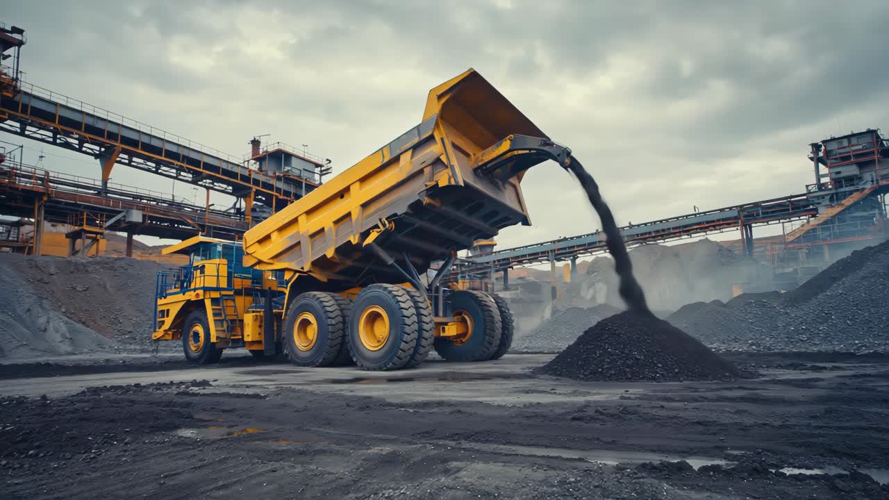 Mining Dump Truck Offloading Materials