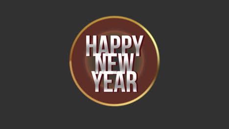 texto de feliz año nuevo retro con confeti dorado en gradiente negro
