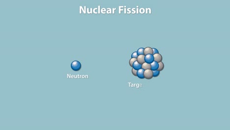secuencia visual de la reacción de fisión nuclear