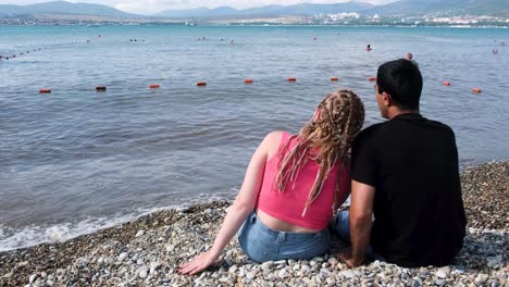 couple enjoying a romantic moment on a beautiful beach