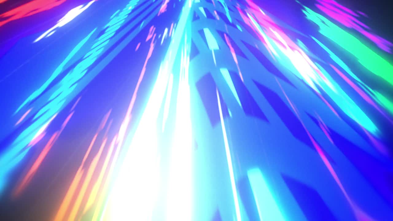 검은 바탕 위에서 움직이는 다채로운 터널의 애니메이션