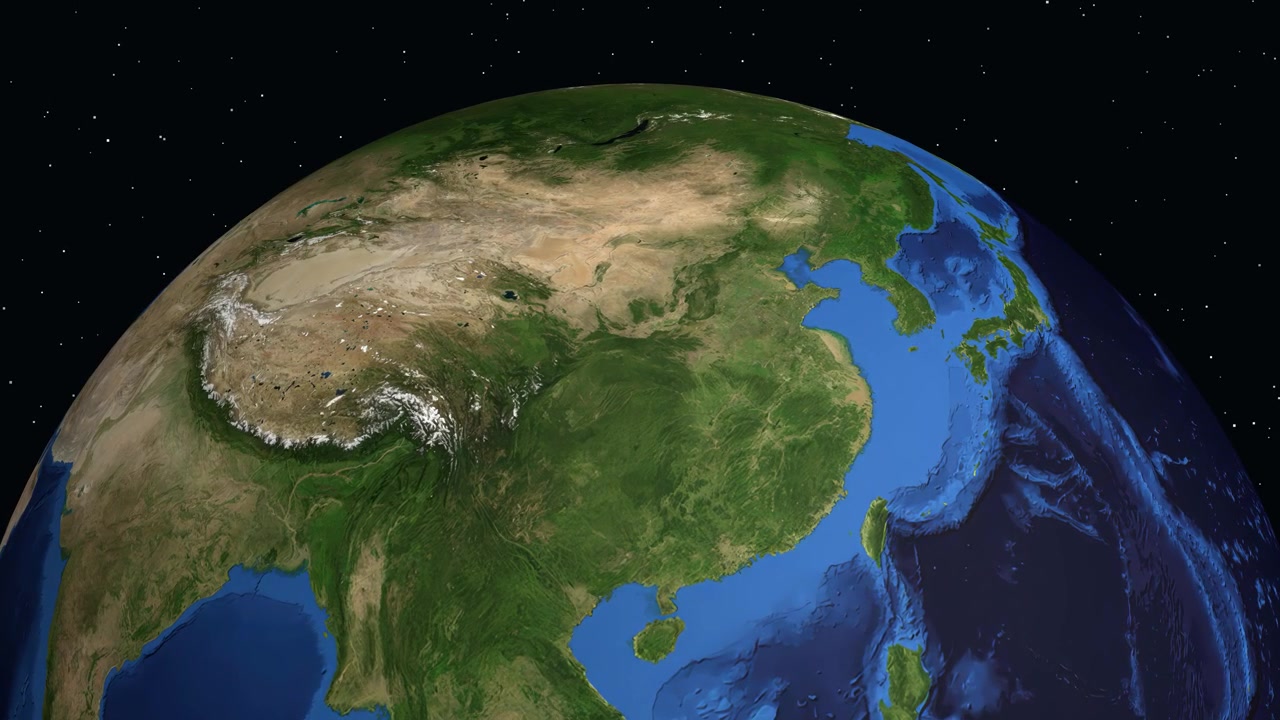 Un'animazione digitale che zooma dallo spazio verso Ankang, Cina, mostrando statistiche sulla popolazione locale.
